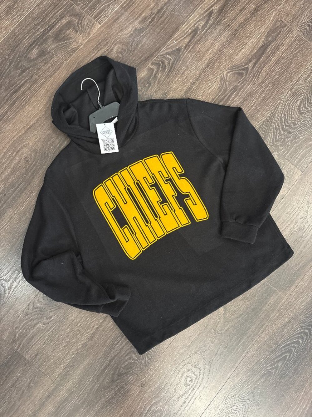 NWT Double Zero Chiefs Puff Print Sweatshirt Black/Yellow Size Medium